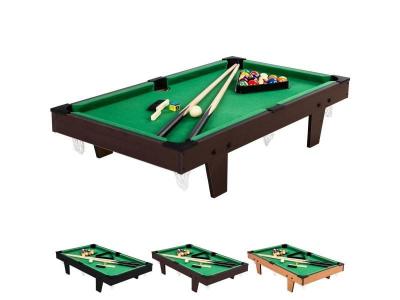 MAXSTORE Mini table de billard 92x52x19cm, brun fonc&eacute; + accessoires