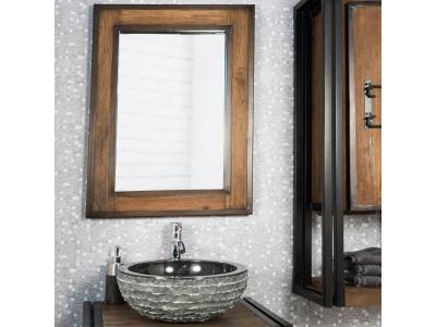 Wanda Collection Miroir de salle de bain &eacute;l&eacute;gance bois m&eacute;tal 60x80
