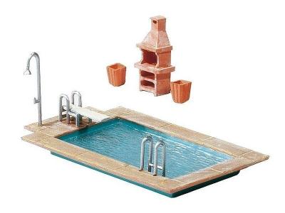 FALLER Mod&eacute;lisme ho : piscine et abri de jardin