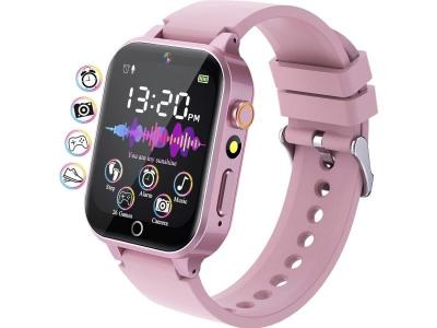 VENDOS85 Montre connect&eacute;e enfant fille gar&ccedil;on avec 26 jeux podom&egrave;tre rose