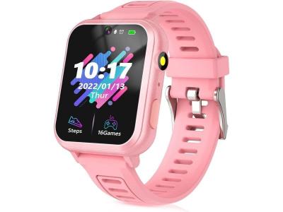 VENDOS85 Montre connect&eacute;e enfant fille gar&ccedil;on intelligente avec jeux musique rose