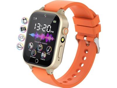 VENDOS85 Montre Connect&eacute;e Enfant Montre Enfant Fille Gar&ccedil;on Avec 26 Jeux Podom&egrave;tre Orange
