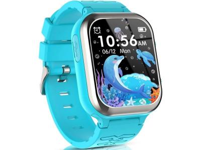 VENDOS85 Montre connect&eacute;e enfant pour fille gar&ccedil;on avec appel sos 11 jeux bleu