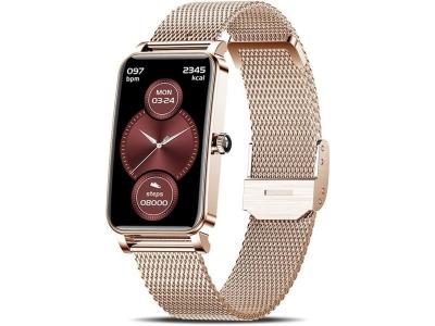 VENDOS85 Montre connect&eacute;e femme or rose pour android/ios 1,45 ip68 &eacute;tanche or rose