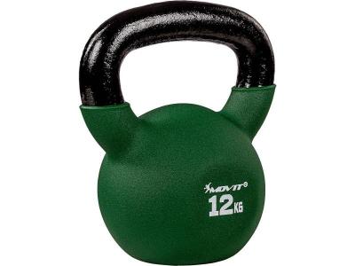 MOVIT  Kettlebell 12kg vert en fonte n&eacute;opr&egrave;ne