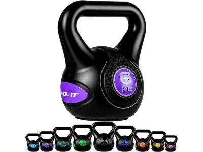 MOVIT  Kettlebell plastique 6 kg - Noir/violet