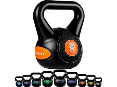 MOVIT  Kettlebell plastique 8 kg - Noir/orange