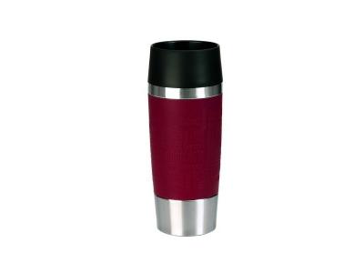 Emsa Gobelet isotherme TRAVEL MUG, 0,36 l, manchette rouge