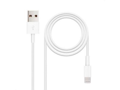 NANOCABLE  10.10.0400 c&acirc;ble Lightning 0,5 m Blanc - Neuf