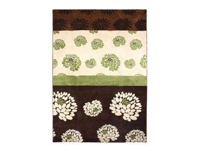 THE DECO FACTORY NATURE - Tapis Salon ou Chambre motifs fleurs 160 x 230 cm Marron/vert 