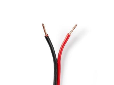 NEDIS C&acirc;ble de haut-parleur 2x 1,50 mm2 25,0 m gaine noir/rouge