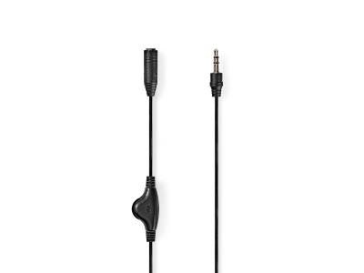 NEDIS  rallonge jack 3.5 mm (1m) + contr&ocirc;le volume CAGP22090BK10