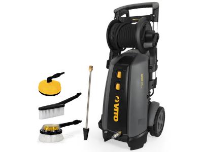 VITO Nettoyeur haute pression 180 bars 3000W Moteur &agrave; induction Tuyau 8 m Lance turbo + 3 Brosses R&eacute;servoir d&eacute;tergent WR4  