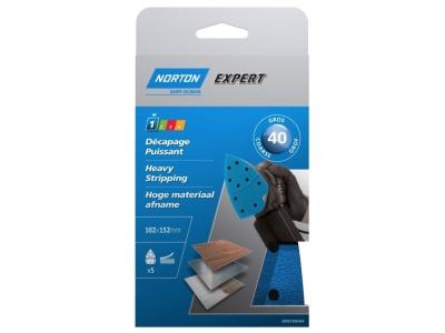 NORTON  - 5 garnitures corindon multi-ponceuse perfor&eacute;e (grain 40)