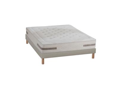  Ensemble 180x200 Matelas Ressorts + Sommier Bois