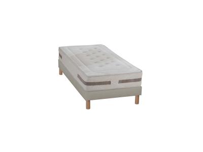  Ensemble 90x200 Matelas Ressorts + Sommier Bois