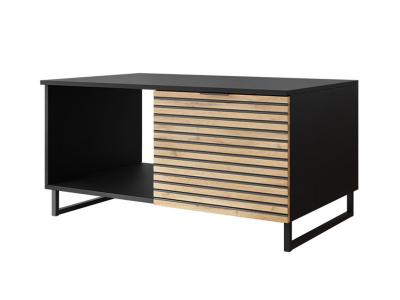 Olympie - table basse - bois et noir - 100 cm - Noir / Bois