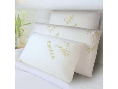 SAMPUR Oreiller bamboo : mousse &agrave; m&eacute;moire de forme, d&eacute;houssable 60/60 C03-ORV03 60/60