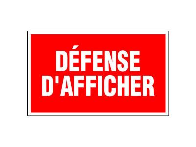 NOVAP Panneau ''D&eacute;fense d'afficher'' rigide 330x200mm -  - 4160221