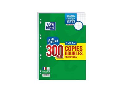 OXFORD Etui de copies doubles  200 pages A4 grands carreaux