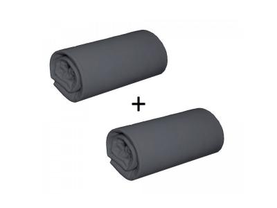 NON RENSEIGNE Pack 2 draps housses jersey anthracite bonnet 30 cm 140x190/200