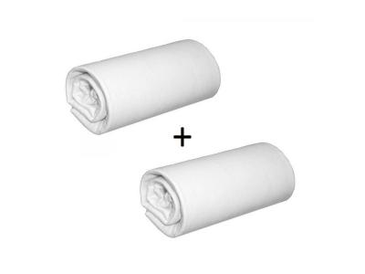 NON RENSEIGNE Lot de 2 draps housses jersey blancs bonnet 30 cm 200x200
