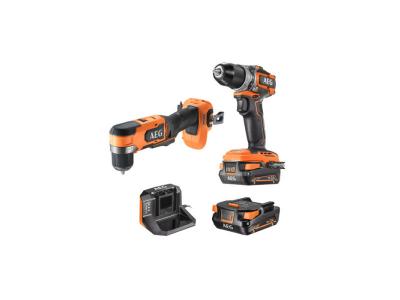 AEG Pack  Perceuse-visseuse - Perceuse-visseuse d'angle - 18 V - Subcompact - Brushless - 2 Batteries 2,0 Ah - Chargeur 