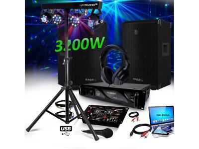 BMI Pack DJ Sono -  - DISCO12 SET - 2x IBIZA DISCO12 - Amplificateur BMS2000 2000W - Table de mixage USB 