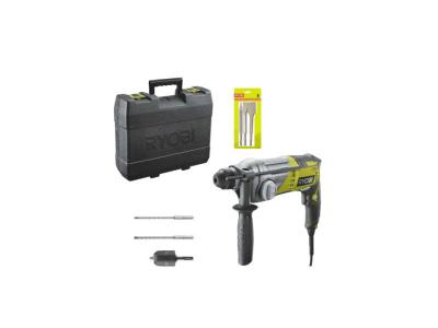 RYOBI Pack Marteau perforateur SDSPlus 680 W RSDS680-KA2 - Kit 3 burins SDS+ RIOBY 1 pointe - 1 plat - 1 b&ecirc;che - RAKSPC03
