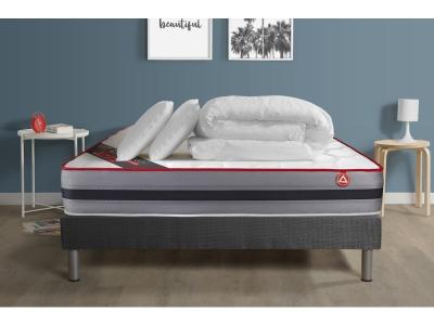 VITALIT Pack pr&ecirc;t a dormir VITALSPRING RECOVER sommier Kit gris