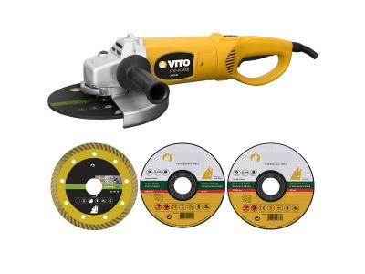 VITO Pack Meuleuse d'angle 2200W + 3 disques &agrave; meuler &Oslash; 230mm Pierre Marbre Granit