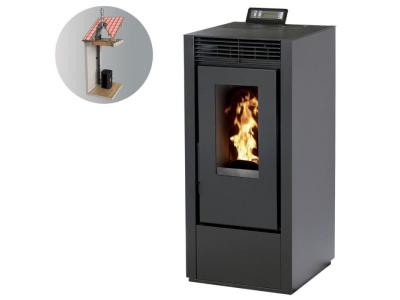 INTERSTOVES Pack Po&ecirc;le &agrave; granules MARINA 14KW Etanche + Kit Conduit 80/125 - Noir