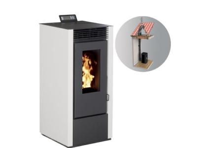 INTERSTOVES Po&ecirc;le &agrave; granules MARINA 14KW Canalisable + Conduit 80/125 - Blanc