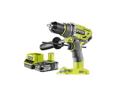 RYOBI Pack  Perceuse-visseuse &agrave; percussion Brushless One+ R18PD7-0 - 1 Batterie 2.5Ah - 1 Chargeur rapide RC18120-125 