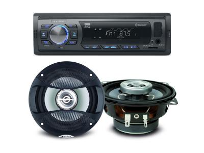 Pack sono voiture Auto Radio NewOne AR375BT 120 Watts + 2 haut parleurs 10cm 80W