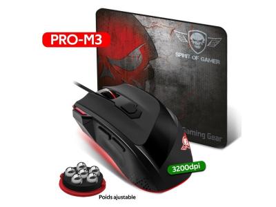 SUZA Spirit of Gamer PRO-M3 souris USB Type-A Optique 3200 DPI Droitier
