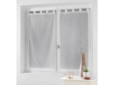 Paire droite passants 2 x 60 x 90 cm voile sable applique dalya Blanc