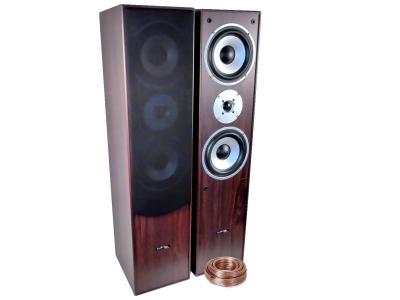 LTC AUDIO Paire d'enceintes Hifi/Home-Cin&eacute;ma 2x500W L766-WA + 20 M&egrave;tres de c&acirc;bles transparent