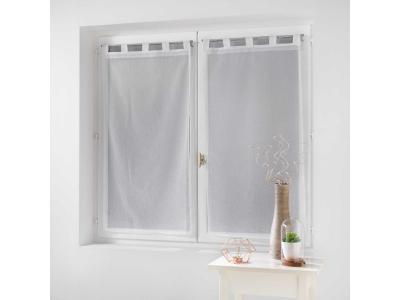 Paire droite passants 2 x 60 x 160 cm voile sable applique dalya Blanc