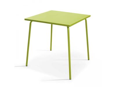 OVIALA Table de jardin - 70 x 70 x 72 cm - Acier - Palavas - Vert