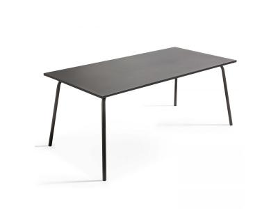 OVIALA Palavas - table de jardin rectangulaire en m&eacute;tal anthracite