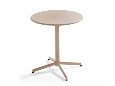 OVIALA Table de terrasse ronde en acier avec plateau rabattable 70cm