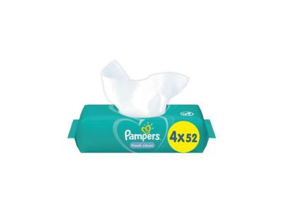 PAMPERS Lingettes bebe FRESHCLEAN - Lot de 4 x 52 lingettes - 208 lingettes