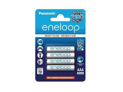 PANASONIC Pile NiMH Eneloop Micro (AAA) avec 750mAh - 4 pi&egrave;ces 