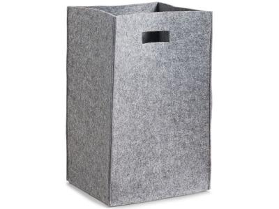 ZELLER  14265panier &agrave; linge, feutre, plastique, gris, 35x 30x 55cm
