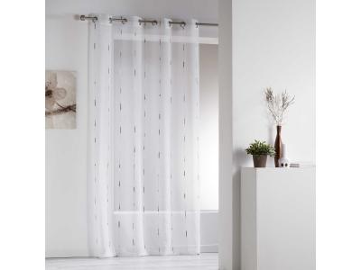 Panneau a oeillets 140 x 260 cm voile sable fils chenille chenilla Naturel