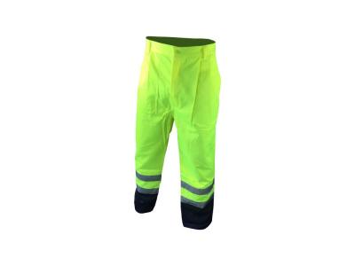COVERGUARD Pantalon jaune et marine taille L haute visibilit&eacute; 60% coton 40% poly