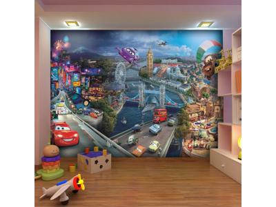 AG ART Papier peint Cars 2 Disney360X255 CM - Multicolor