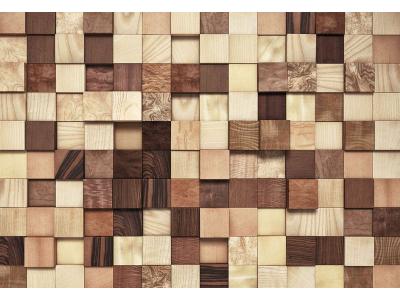 KOMAR  8&ndash;978 368 x 254 cm lumbercheck Papier peint mural &ndash; marron (Lot de 8) 