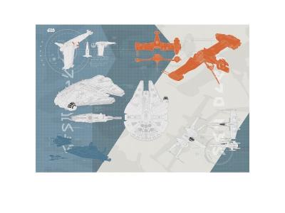 KOMAR  Photo Murale, 368cm x 254cm, Star Wars Technical Plan